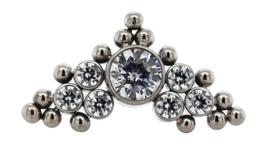 Internally Threaded Gem and Bead Cluster