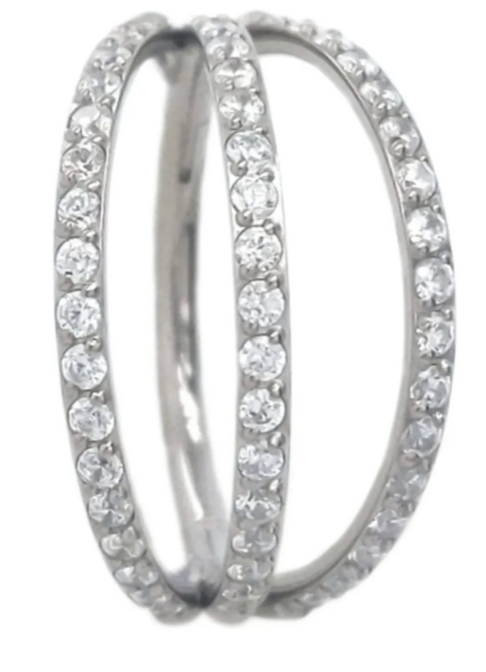 Triple Pave Hinge Ring - 1/2"