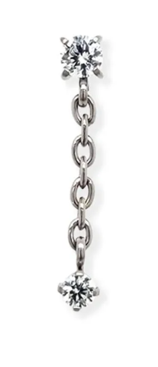 Dangle Prong Set Chain Threadless End - 15mm