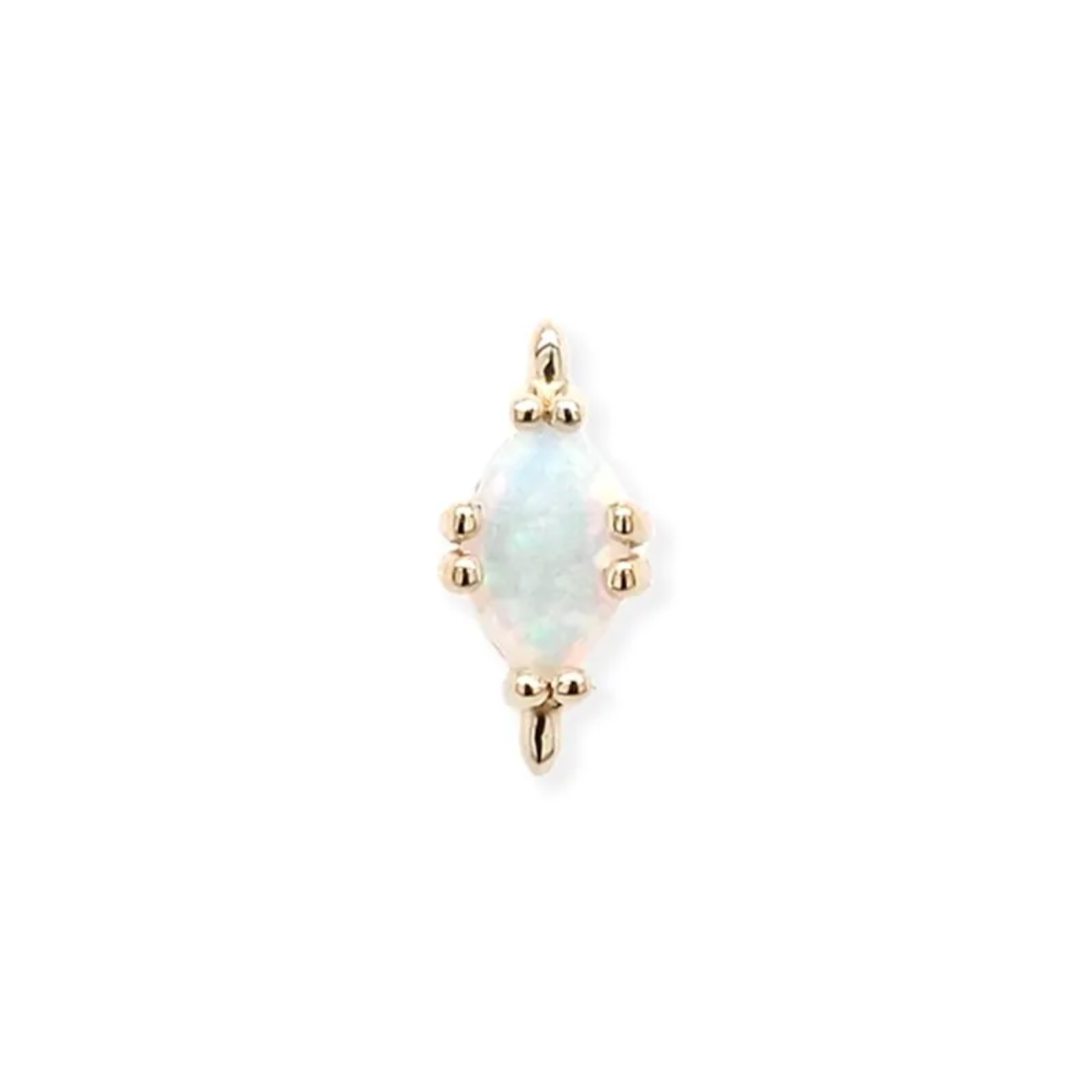 14K Beaded Opal Threadless End