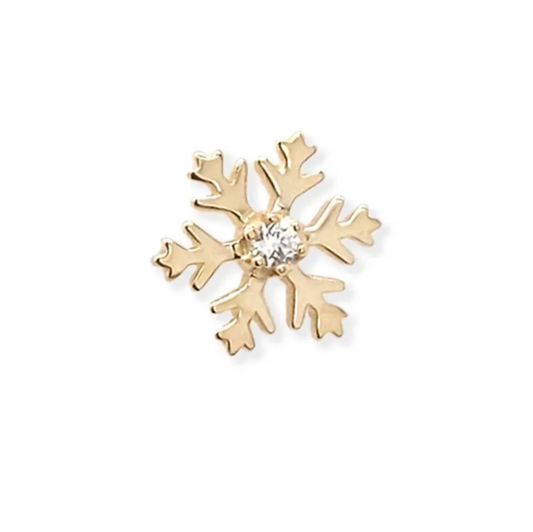 14K Snowflake Threadless End