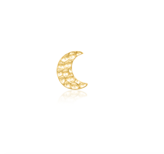 14k Textured Moon - Threadless End