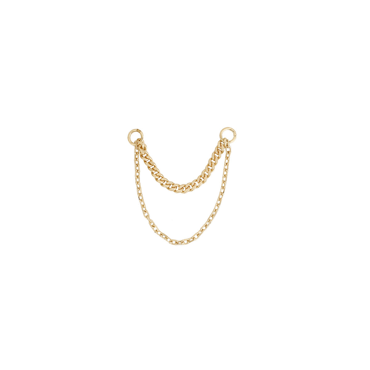 Diamond Cut + Side - Chain 14K Yellow Gold