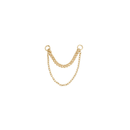 Diamond Cut + Side - Chain 14K Yellow Gold