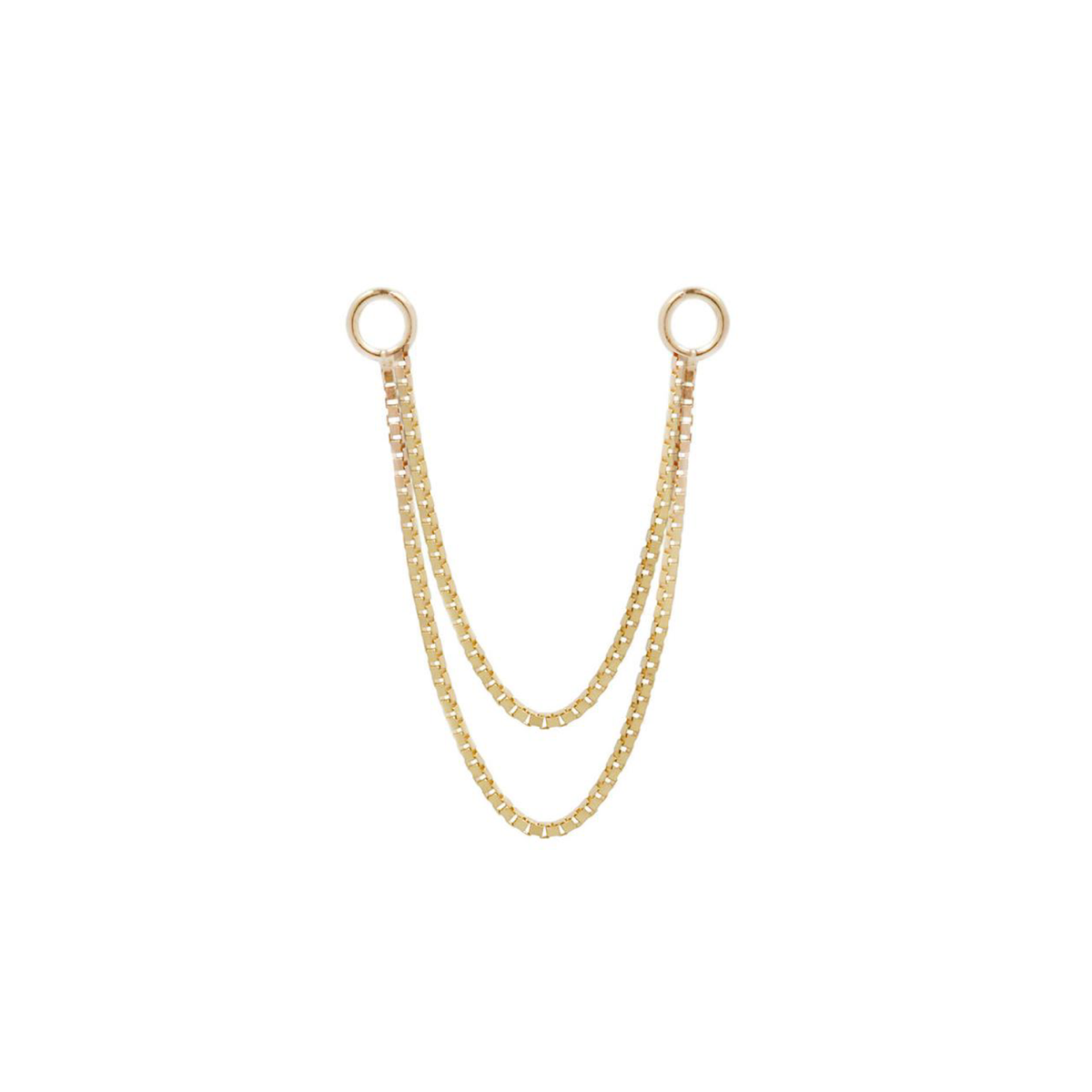 Double Box Chain - 14K Yellow Gold / 18mm + 28mm