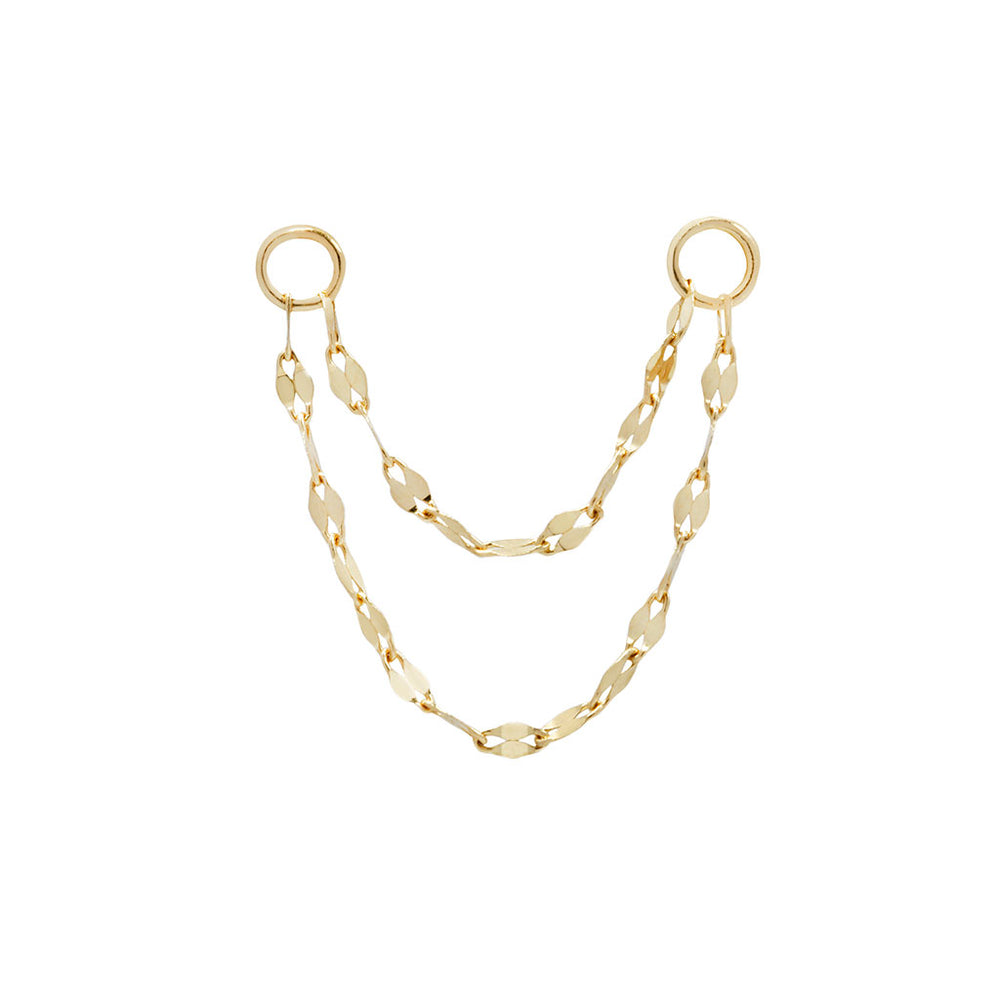 Double Tile Chain -  14K Rose Gold